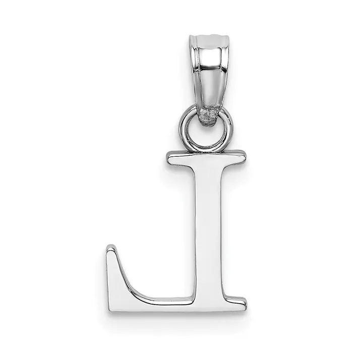 14K White Gold Polished Block Letter L Initial Pendant TreasureFineJewelers Necklaces