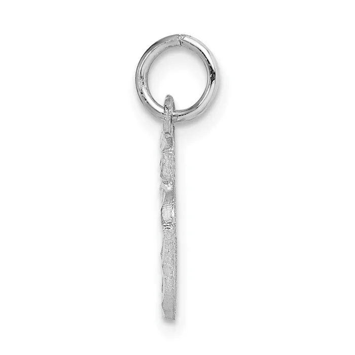 14k White Gold Small Brushed Diamondcut Number 5 Charm TreasureFineJewelers Charm Necklaces