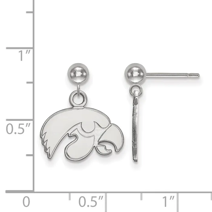 14K White Gold University of Iowa Earrings Dangle Ball TreasureFineJewelers Earrings