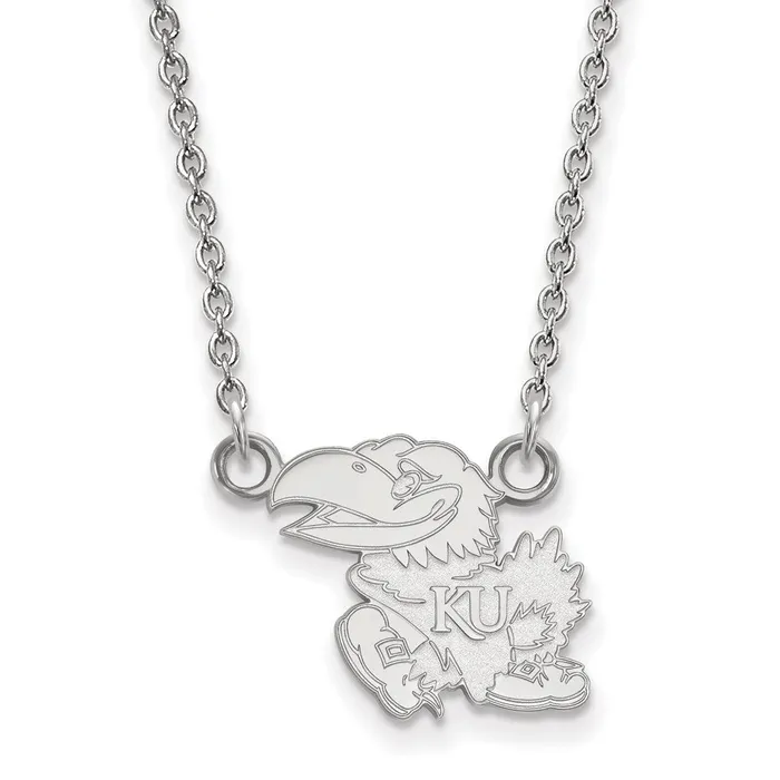 14K White Gold University of Kansas Small Pendant with Necklace TreasureFineJewelers Necklaces 14K White Gold University of Kansas Small Pendant with Necklace TreasureFineJewelers Necklaces