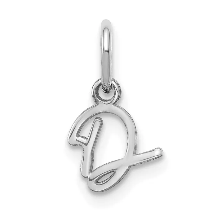 14k White Gold Upper case Letter D Initial Charm TreasureFineJewelers Charm Necklaces