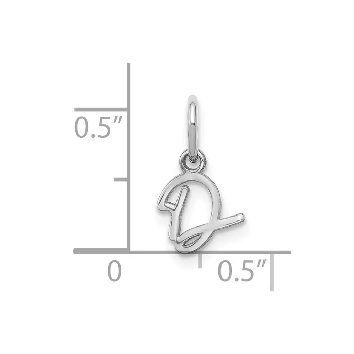 14k White Gold Upper case Letter D Initial Charm TreasureFineJewelers Charm Necklaces