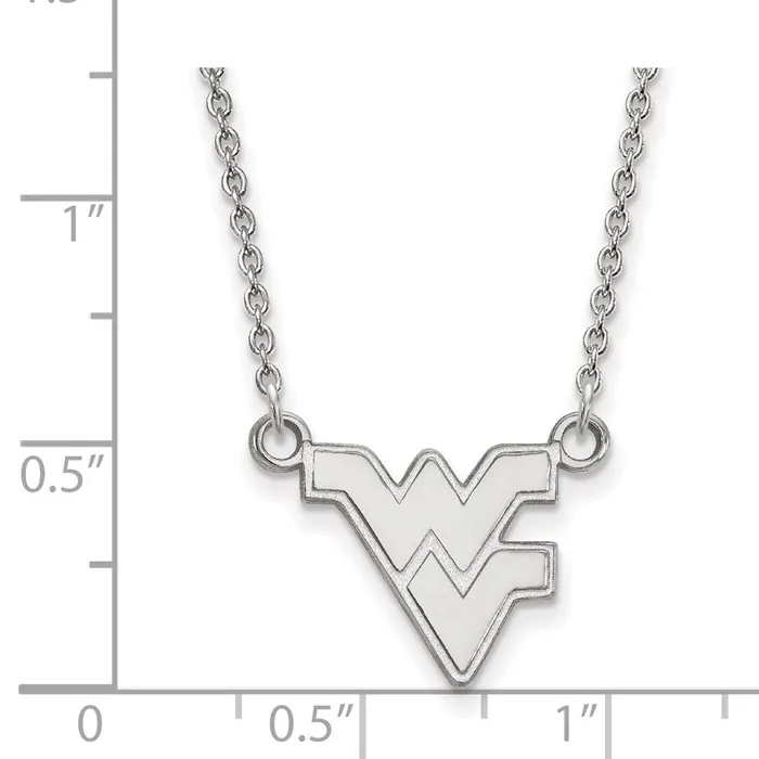 14K White Gold West Virginia University Small Pendant with Necklace TreasureFineJewelers Necklaces