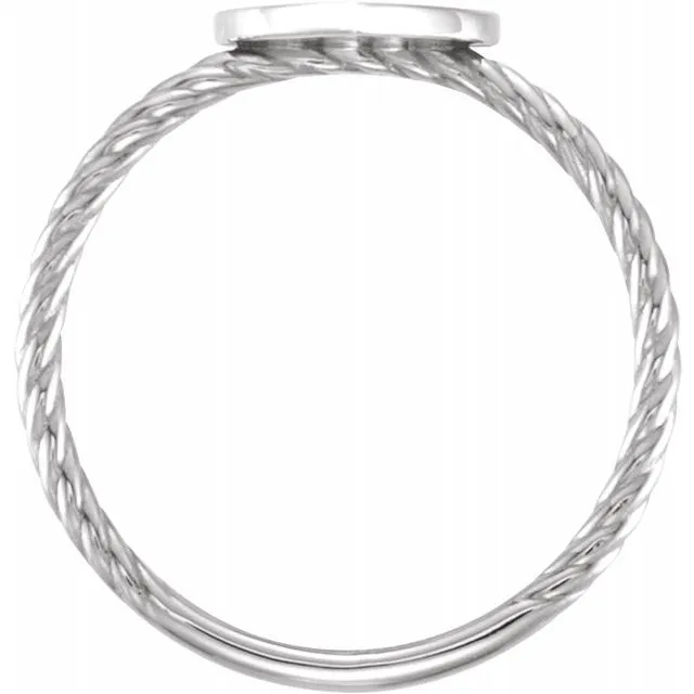 14K White Heart Engravable Rope Ring TreasureFineJewelers Rings