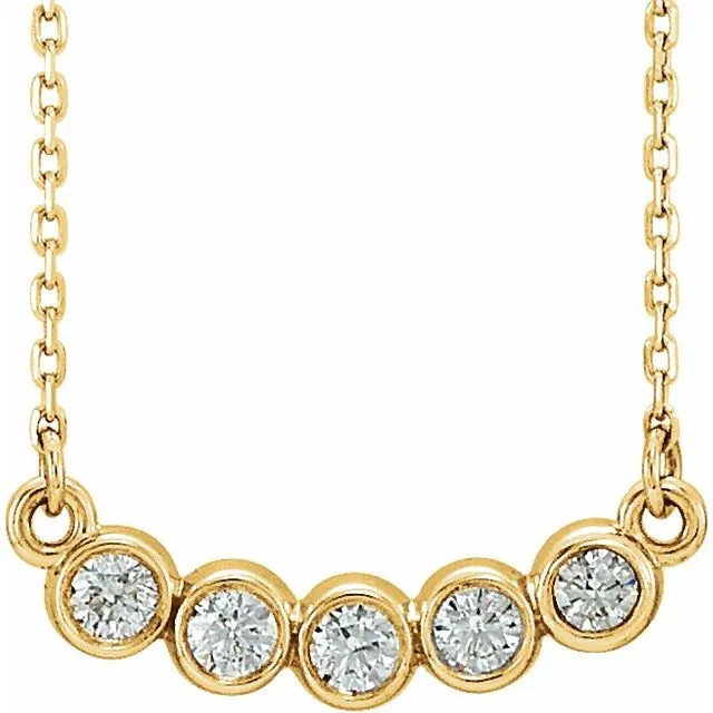 14K Yellow 13 CTW Diamond BezelSet 1618 Necklace TreasureFineJewelers Necklaces 14K Yellow 13 CTW Diamond BezelSet 1618 Necklace TreasureFineJewelers Necklaces