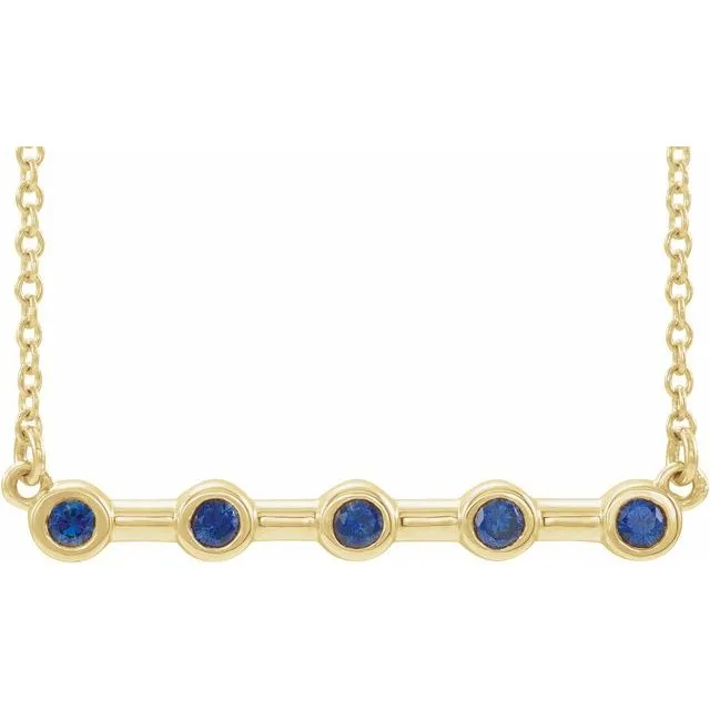 14K Yellow Blue Sapphire BezelSet Bar 18 Necklace TreasureFineJewelers Necklaces 14K Yellow Blue Sapphire BezelSet Bar 18 Necklace TreasureFineJewelers Necklaces