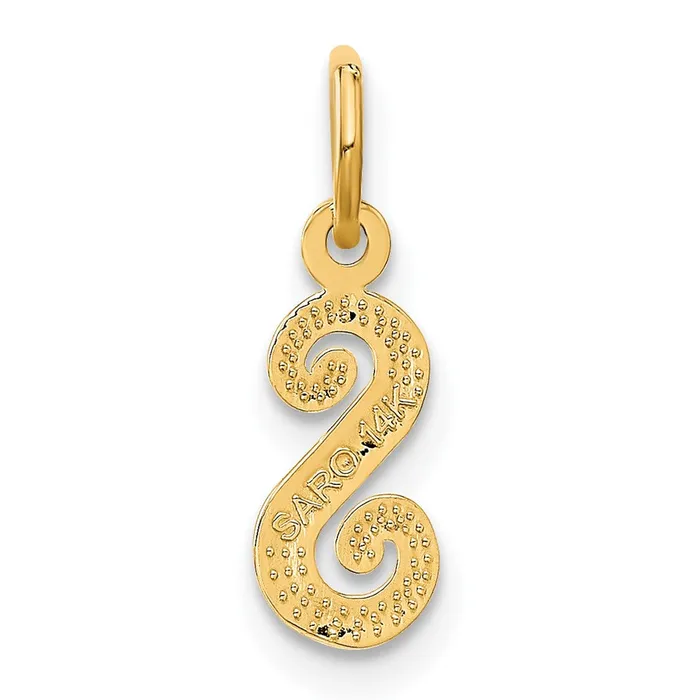 14k Yellow Gold Casted Initial Z Charm TreasureFineJewelers Charm Necklaces