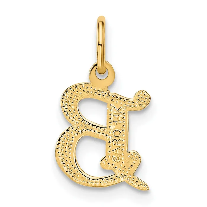 14k Yellow Gold Letter B Initial Charm TreasureFineJewelers Charm Necklaces