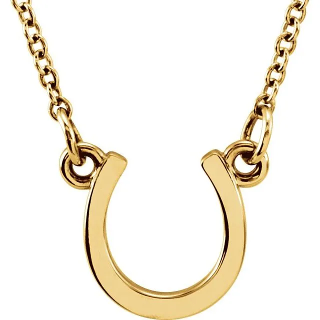 14K Yellow Gold Tiny Posh Horseshoe 1618 Necklace TreasureFineJewelers Necklaces 14K Yellow Gold Tiny Posh Horseshoe 1618 Necklace TreasureFineJewelers Necklaces