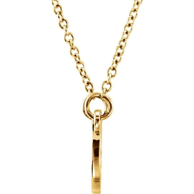 14K Yellow Gold Tiny Posh Horseshoe 1618 Necklace TreasureFineJewelers Necklaces