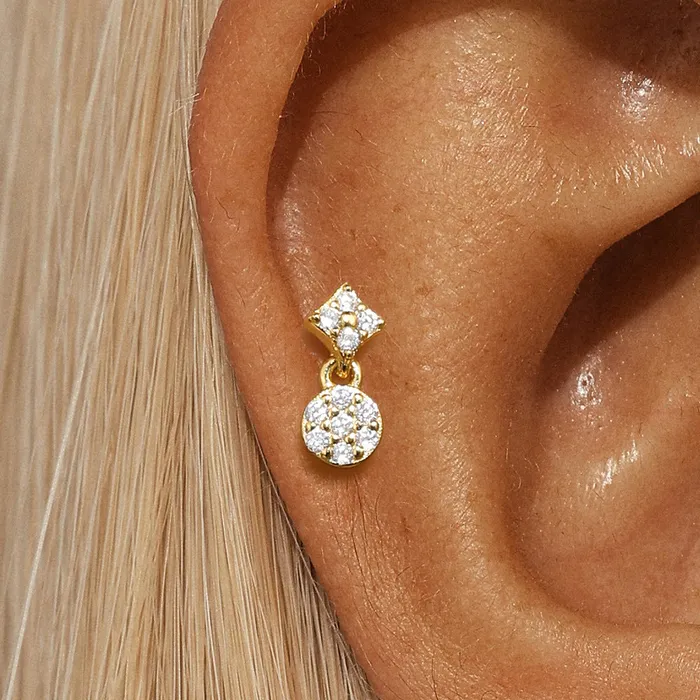 925 Silver Disc Drop Flat Back Earrings Trendolla Jewelry Earrings