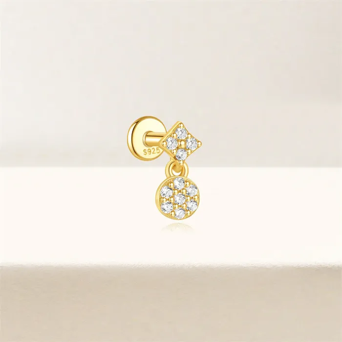 925 Silver Disc Drop Flat Back Earrings Trendolla Jewelry Earrings