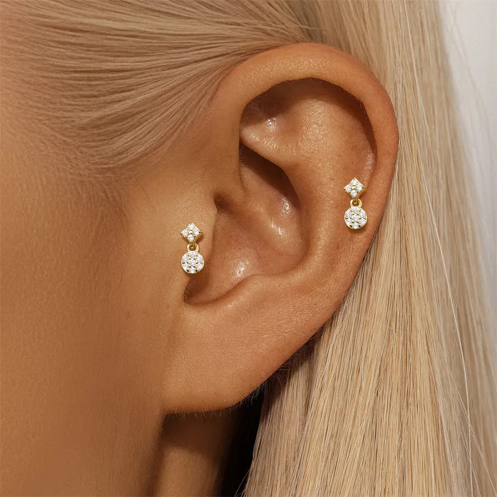 925 Silver Disc Drop Flat Back Earrings Trendolla Jewelry Earrings
