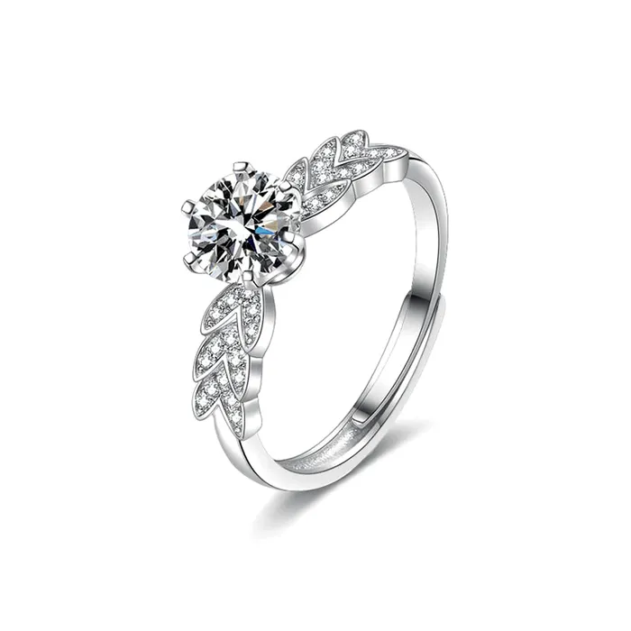 Angel Feather Moissanite Ring Trendolla Jewelry Rings