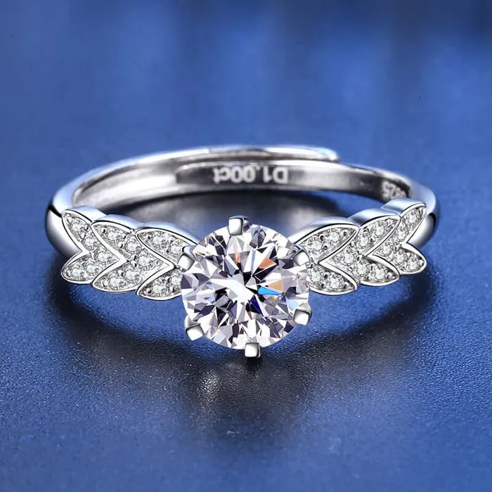 Angel Feather Moissanite Ring Trendolla Jewelry Rings