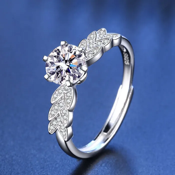 Angel Feather Moissanite Ring Trendolla Jewelry Rings