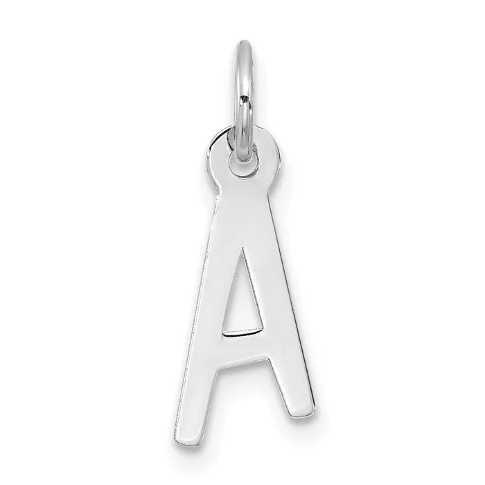Charm Necklaces 10k White Gold Large Slanted Block Initial A Charm TreasureFineJewelers Charm Necklaces 10k White Gold Large Slanted Block Initial A Charm TreasureFineJewelers