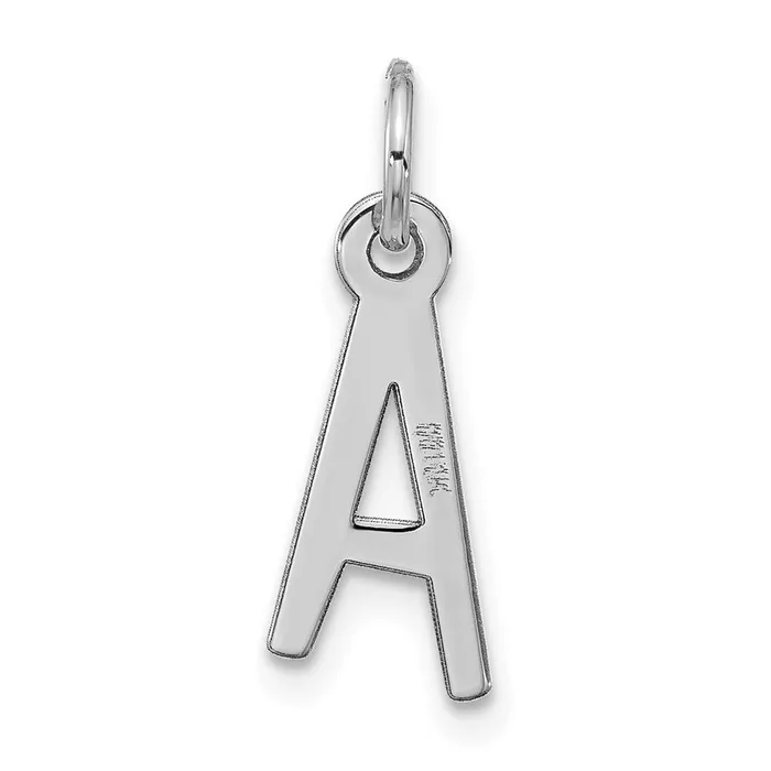 Charm Necklaces 10k White Gold Large Slanted Block Initial A Charm TreasureFineJewelers