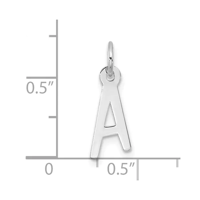 Charm Necklaces 10k White Gold Large Slanted Block Initial A Charm TreasureFineJewelers