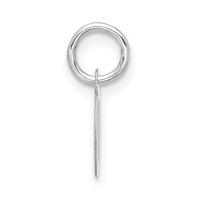 Charm Necklaces 10k White Gold Small Script Initial Q Charm TreasureFineJewelers