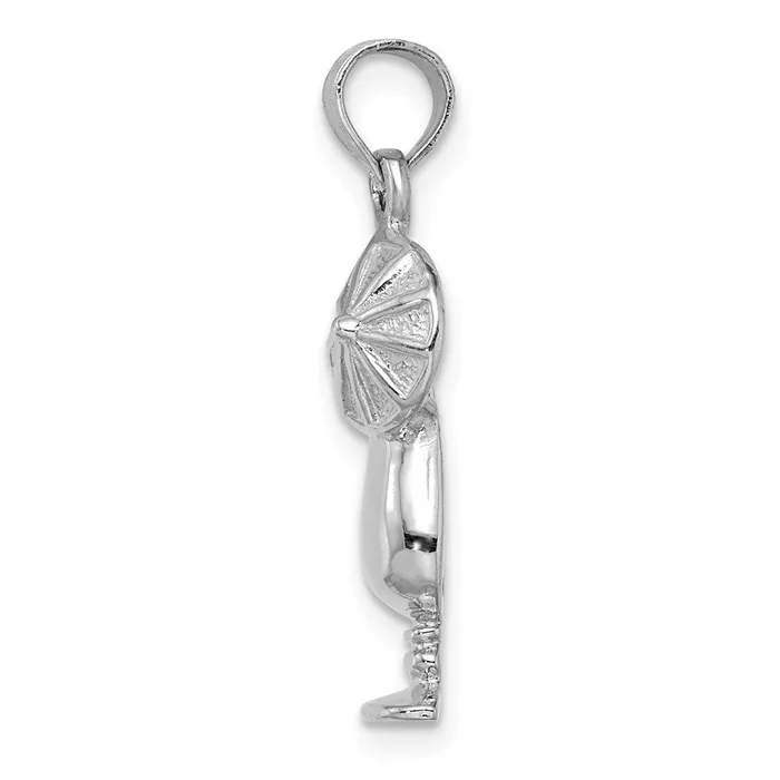 Charm Necklaces 14K White Gold Polished Tropical Drink Charm TreasureFineJewelers