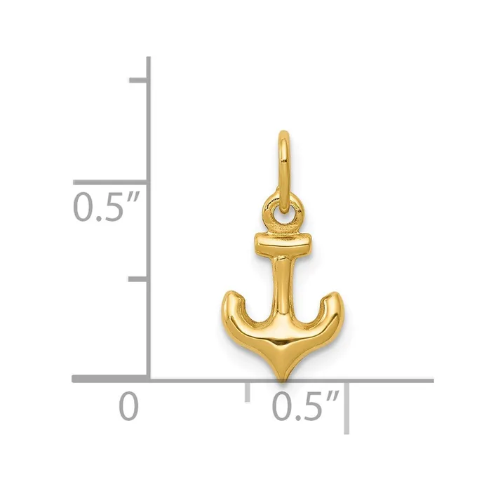 Charm Necklaces TreasureFineJewelers 14k Anchor Charm