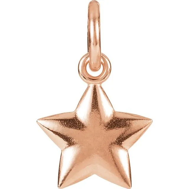 Charm Necklaces TreasureFineJewelers 14K Rose Gold 155x89 mm Puffed Heart Charm Charm Necklaces TreasureFineJewelers 14K Rose Gold 155x89 mm Puffed Heart Charm