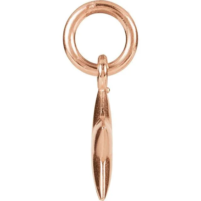 Charm Necklaces TreasureFineJewelers 14K Rose Gold 155x89 mm Puffed Heart Charm