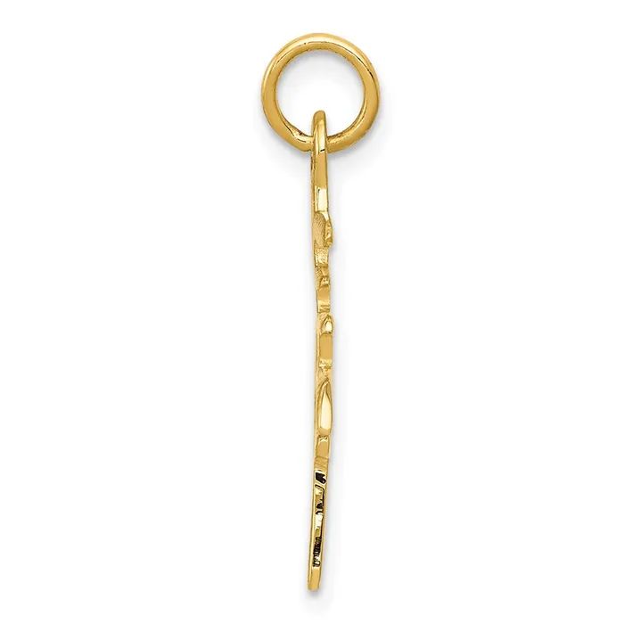 Charm Necklaces TreasureFineJewelers 14k Solid Polished Chinese Long Life Charm