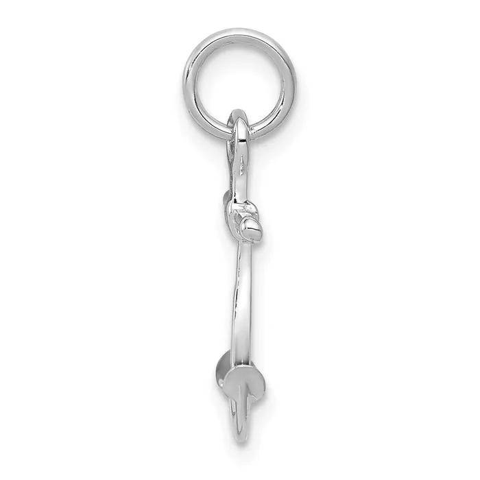 Charm Necklaces TreasureFineJewelers 14K White Gold Solid Polished 3D Anchor Charm