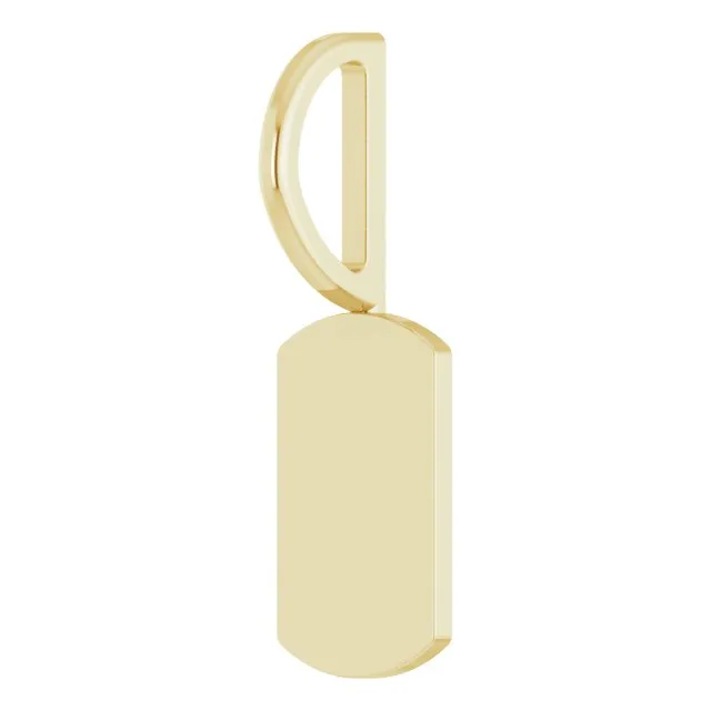 Charm Necklaces TreasureFineJewelers 14K Yellow Gold 1763x6 mm Engravable Dog Tag CharmPendant