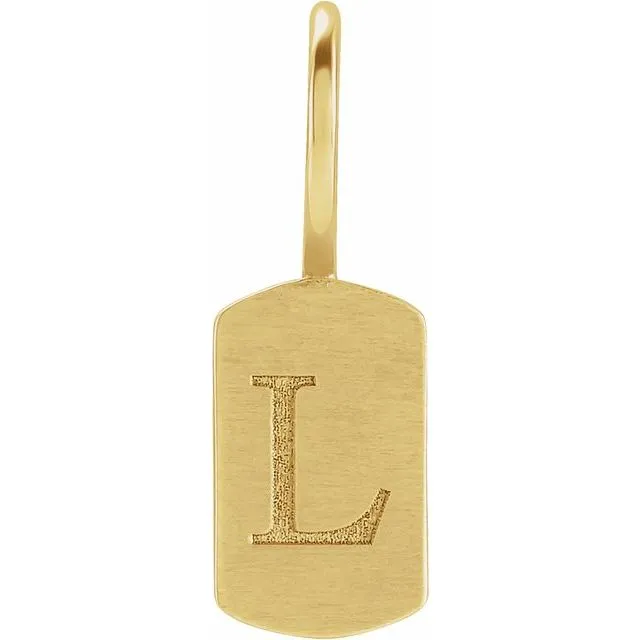 Charm Necklaces TreasureFineJewelers 14K Yellow Gold 1763x6 mm Engravable Dog Tag CharmPendant