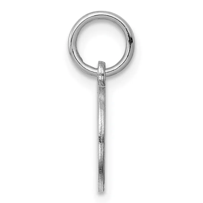 Charm Necklaces TreasureFineJewelers SS Rhplt Engraveable Round Polished FrontSatin Back Disc Charm