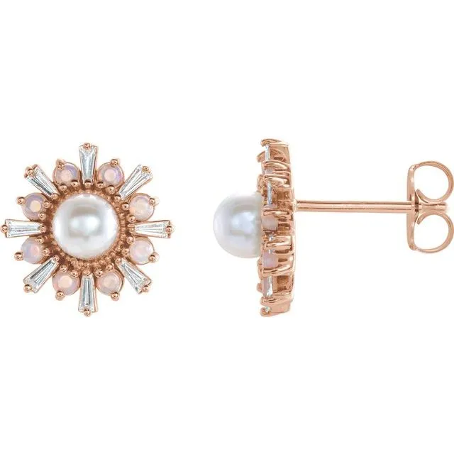 Earrings 14K Rose Gold Cultured White Gold Akoya Pearl Natural White Gold Opal 16 CTW Natural Diamond Earrings TreasureFineJewelers Earrings 14K Rose Gold Cultured White Gold Akoya Pearl Natural White Gold Opal 16 CTW Natural Diamond Earrings TreasureFineJewelers