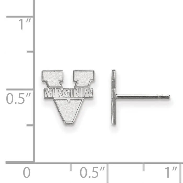 Earrings TreasureFineJewelers 10K White Gold University of Virginia XS Post Earrings