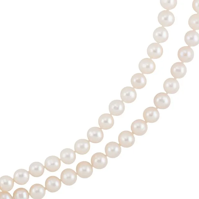 Earrings TreasureFineJewelers 89 mm Cultured White Freshwater Pearl 72 Strand