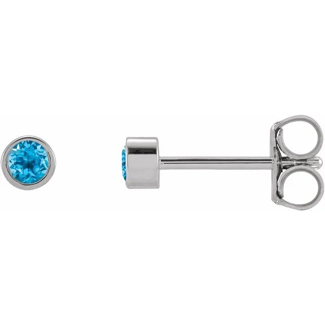 Earrings TreasureFineJewelers Platinum 25 mm Round Natural Swiss Blue Topaz Micro BezelSet Earrings Earrings TreasureFineJewelers Platinum 25 mm Round Natural Swiss Blue Topaz Micro BezelSet Earrings