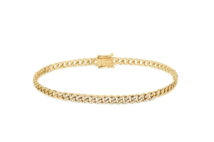 EF Collection Diamond Mini Curb Chain Bracelet EF Collection Bracelets