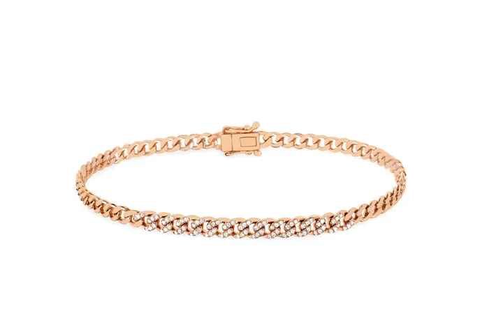 EF Collection Diamond Mini Curb Chain Bracelet EF Collection Bracelets