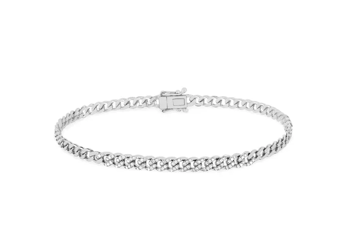 EF Collection Diamond Mini Curb Chain Bracelet EF Collection Bracelets