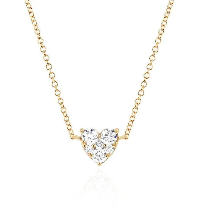 EF Collection Necklaces EF Collection Full Cut Diamond Heart Choker Necklace EF Collection Necklaces EF Collection Full Cut Diamond Heart Choker Necklace