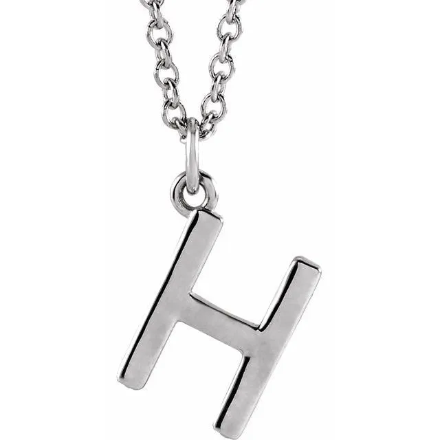 Necklaces 14K White Gold Initial H Dangle 18 Necklace TreasureFineJewelers Necklaces 14K White Gold Initial H Dangle 18 Necklace TreasureFineJewelers