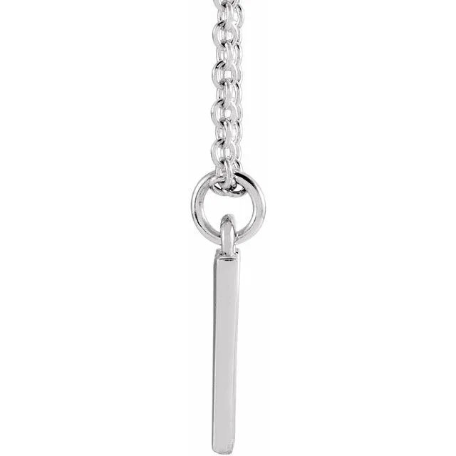 Necklaces 14K White Gold Initial H Dangle 18 Necklace TreasureFineJewelers