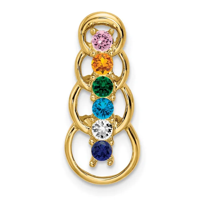 Necklaces 14k Yellow Gold 6 Synthetic Stone Family Pendant TreasureFineJewelers