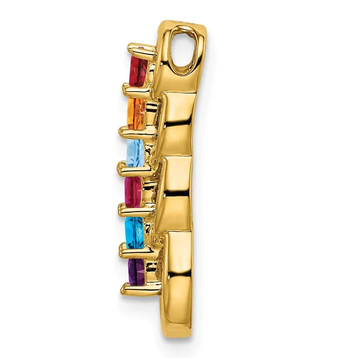 Necklaces 14k Yellow Gold 6 Synthetic Stone Family Pendant TreasureFineJewelers