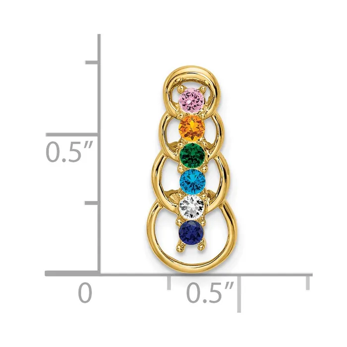 Necklaces 14k Yellow Gold 6 Synthetic Stone Family Pendant TreasureFineJewelers