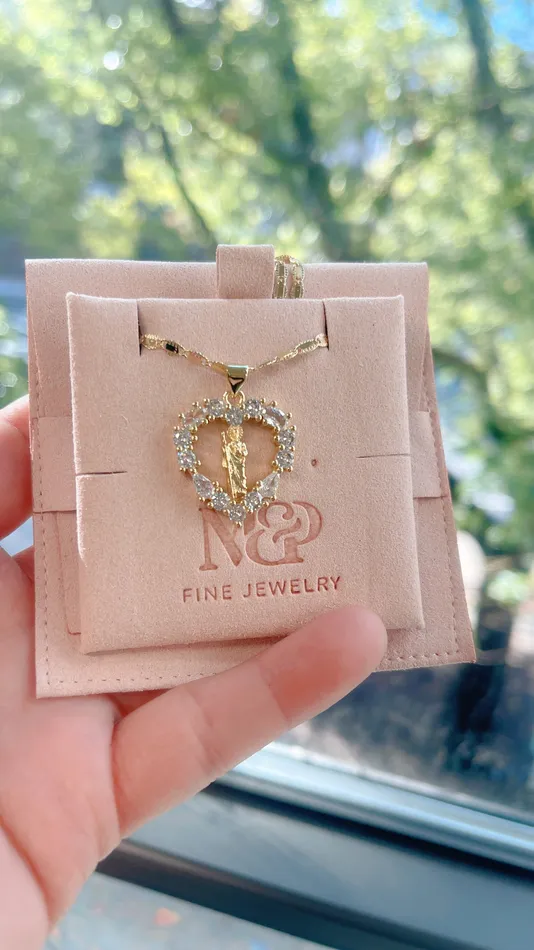 Necklaces Saint Jude Heart Paved Necklace MP Jewelry