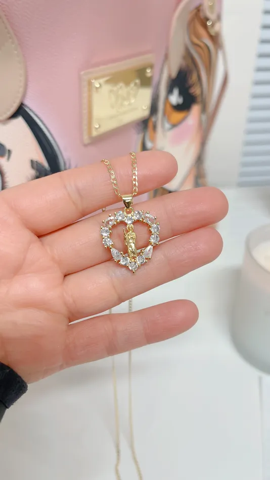 Necklaces Saint Jude Heart Paved Necklace MP Jewelry
