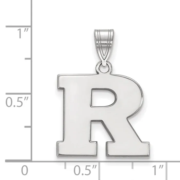 Necklaces Sterling Silver Rhodiumplated Rutgers University Letter R Medium Pendant TreasureFineJewelers