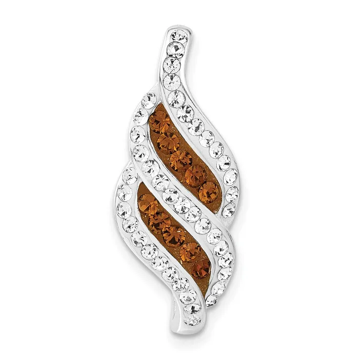 Necklaces Sterling Silver Stellux Crystal Fancy Swirl Slide Pendant TreasureFineJewelers Necklaces Sterling Silver Stellux Crystal Fancy Swirl Slide Pendant TreasureFineJewelers
